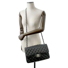 Load image into Gallery viewer, CHANEL Matelasse W Flap ChainShoulder Bag Black A58600 Caviar Leather Size 30
