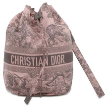 将图像加载到图库查看器中，Dior Toile de Jouy Drawstring Bag Pouch Pink/Gray S5452ONTJ_M45E Nylon Leather
