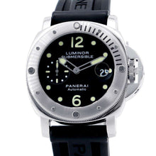 将图像加载到图库查看器中，PANERAI Luminor Submersible W44mm Stainless Steel Rubber Black Dial PAM00024
