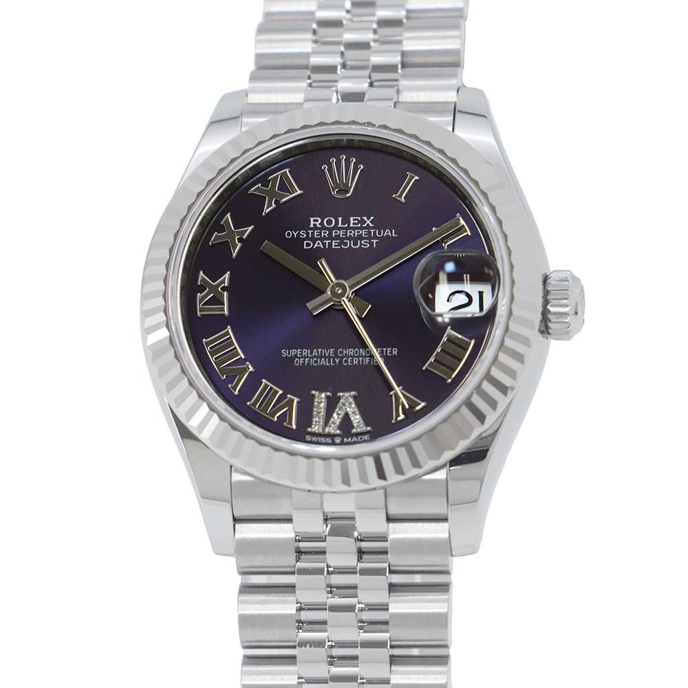 ROLEX Datejust W31mm Stainless Steel K18WG Aubergine Dial 278274