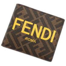 将图像加载到图库查看器中，FENDI Bifold Wallet Brown/Yellow 7M0338 PVC/Leather
