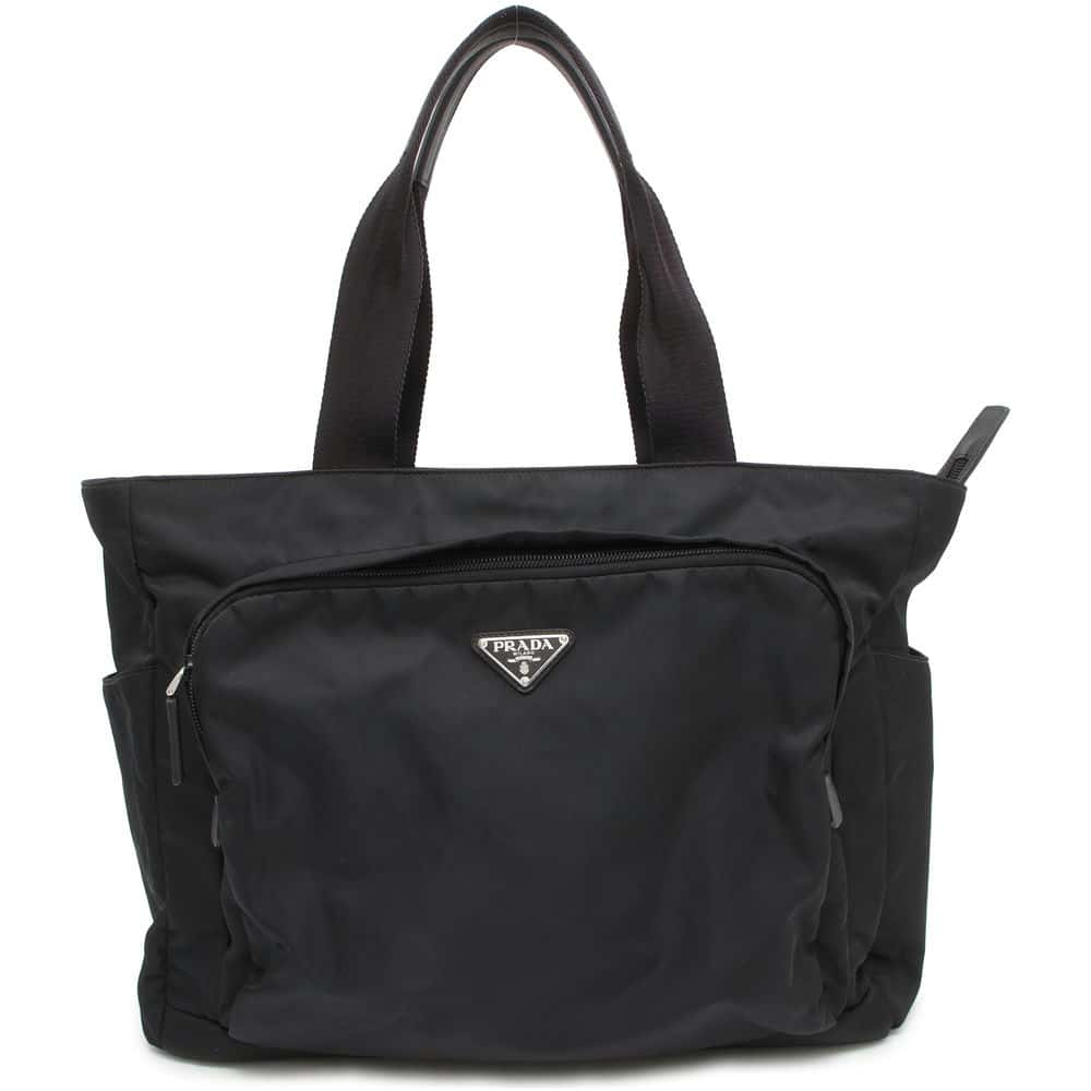 PRADA Tote Bag Black 2VG097 Nylon Leather