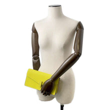 Load image into Gallery viewer, Valextra Valextra Iside Pochette Yellow Leather
