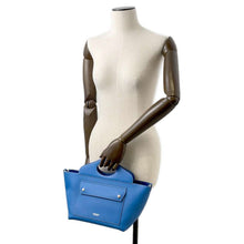 Load image into Gallery viewer, BURBERRY Soft Bucket 2way Tote Bag Blue 8039046 Leather Size Mini
