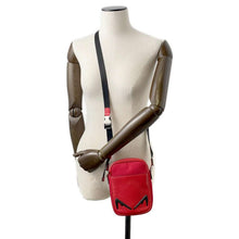 将图像加载到图库查看器中，FENDI Monster Shoulder Bag Red 7VA456 Nylon Canvas
