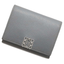 Load image into Gallery viewer, LOEWE Anagram Tri-Fold Wallet Asphalt Gray C821TR2X02 pebble grain calf
