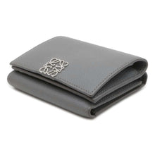 Load image into Gallery viewer, LOEWE Anagram Tri-Fold Wallet Asphalt Gray C821TR2X02 pebble grain calf
