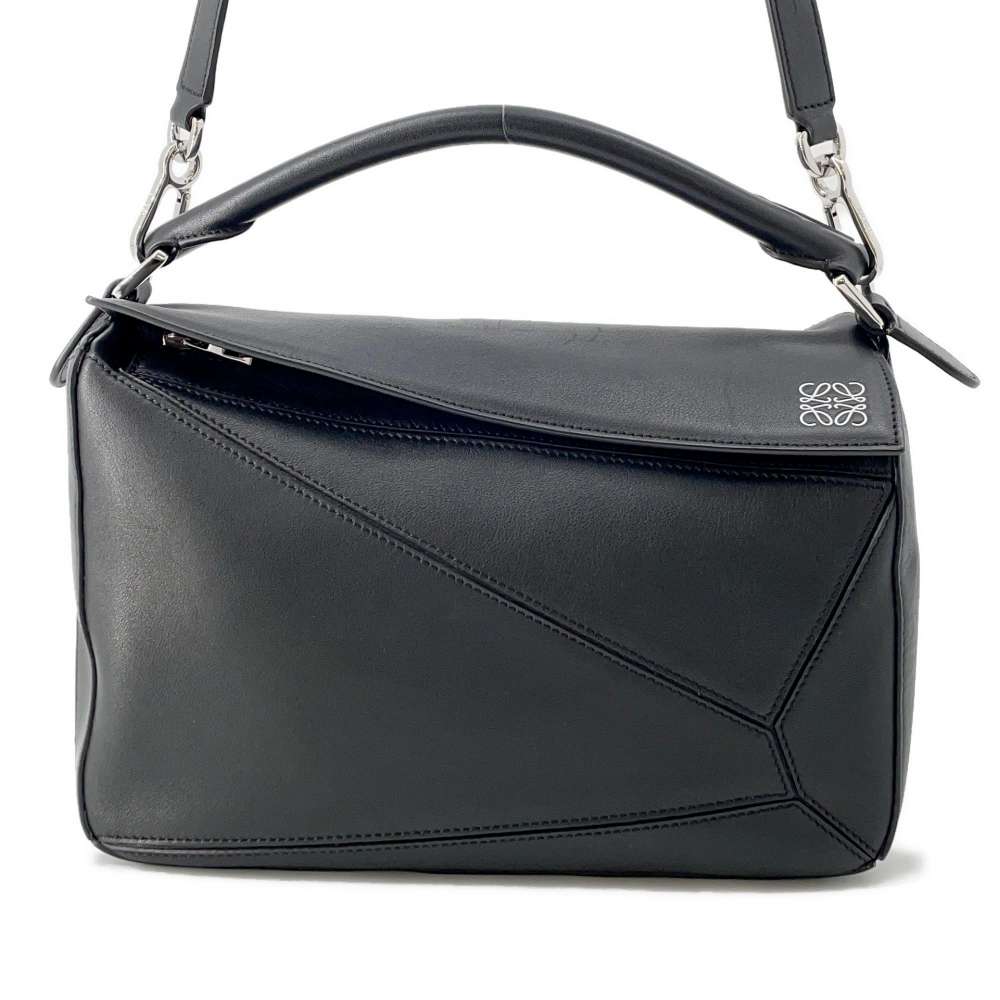 LOEWE Puzzle bag Black 322.30.S20 Leather Size Medium