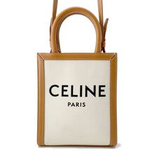 将图像加载到图库查看器中，CELINE Vertical Cabas Brown/Beige 193302 Canvas Leather Size Mini
