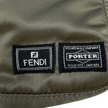 将图像加载到图库查看器中，FENDI Porter 25th Anniversary Collaboration Bucket Phone Case 3way Crossbody Bag Khaki 7AS138 Nylon Leather Size Mini
