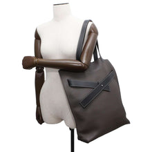 将图像加载到图库查看器中，LOEWE Anagram Strap Vertical Tote Bag Brown/Black Leather
