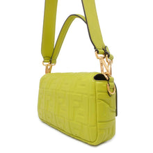 将图像加载到图库查看器中，FENDI Shoulder Bag Baguette Zucca Green 8BR600 Leather
