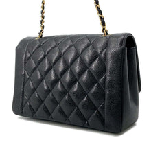 Load image into Gallery viewer, CHANEL Diana Single Flap ChainShoulder Bag Black A01165 Caviar Leather Size 25
