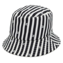 将图像加载到图库查看器中，CHANEL Coco Beach Stripe Hat Size S White/Black Polyamide100%
