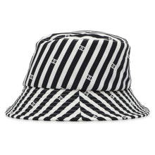 将图像加载到图库查看器中，CHANEL Coco Beach Stripe Hat Size S White/Black Polyamide100%
