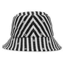 将图像加载到图库查看器中，CHANEL Coco Beach Stripe Hat Size S White/Black Polyamide100%
