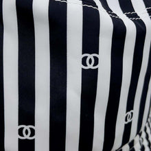 将图像加载到图库查看器中，CHANEL Coco Beach Stripe Hat Size S White/Black Polyamide100%
