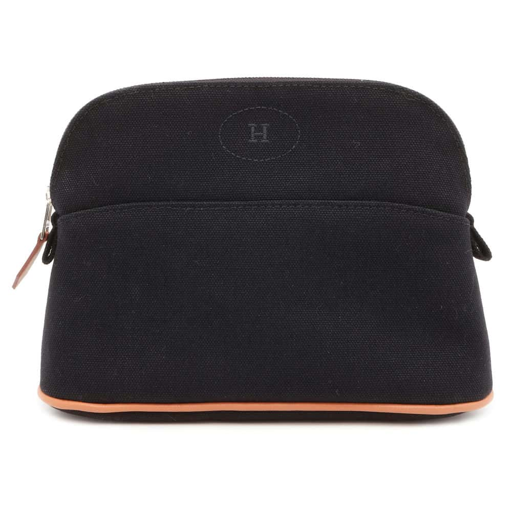 HERMES Bolide Pouch Black Canvas Size Mini