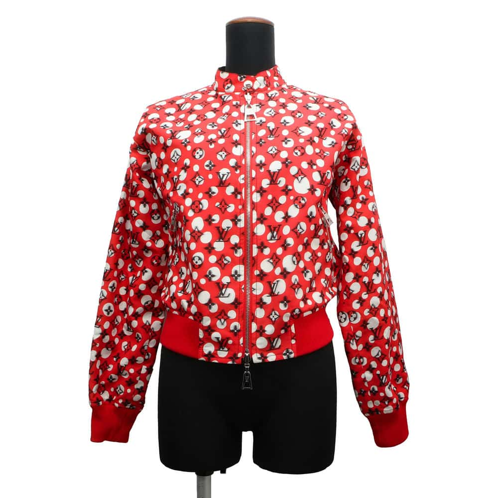 LOUIS VUITTON LVxYK Reversible Bomber Jacket Size 34 Noir/Rouge Vif/White Cotton100%