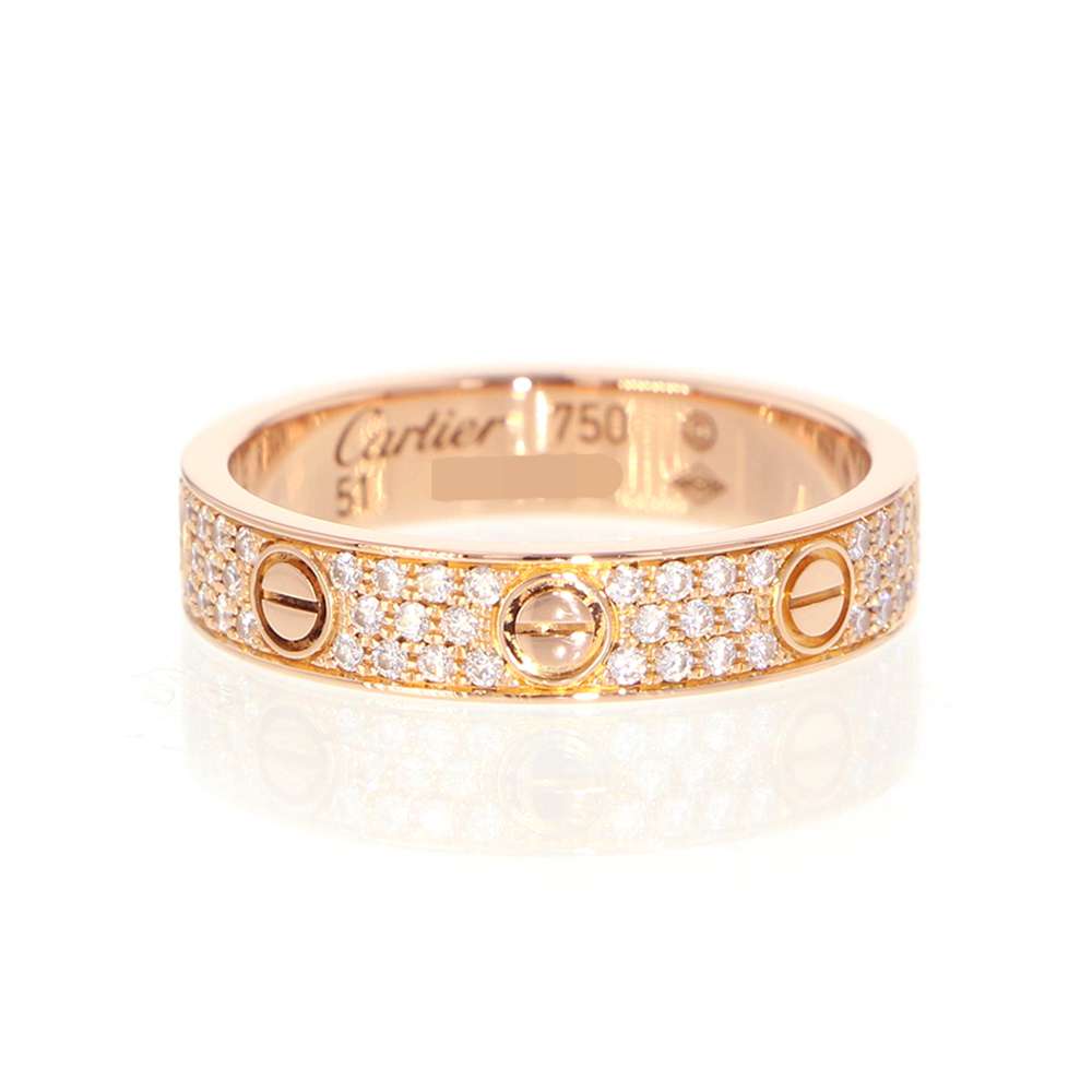 CARTIER Mini Love Ring Size 51/#11B4085851 18K Pink Gold