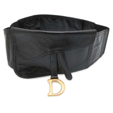 Load image into Gallery viewer, Dior saddle belt Size 35.8&quot; Black B0049CNOH Leather
