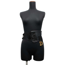 Load image into Gallery viewer, Dior saddle belt Size 35.8&quot; Black B0049CNOH Leather
