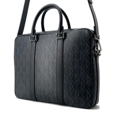 将图像加载到图库查看器中，Dior CDDiamond Zip Briefcase Black/Gray 1ESBR180CDP_H43E PVC Coated Canvas Calf Leather
