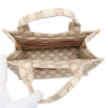 Load image into Gallery viewer, CELINE Small Cabas Thais Handbag Triomphe White 199162 Canvas Leather Size Small
