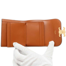 Load image into Gallery viewer, CELINE Triomphe Small flap wallet Tan 10D782CQH PVC/Leather
