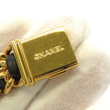 将图像加载到图库查看器中，CHANEL Premiere W20mm×H26ｍｍ Gold Plated Leather Black DialH0001
