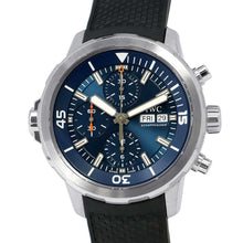 将图像加载到图库查看器中，IWC Aquatimer Chronograph Expedition Jacques-Yves Cousteau W44mm Stainless Steel Rubber Blue Dial IW376805
