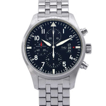 将图像加载到图库查看器中，IWC Pilot watch Chronograph W43mm Stainless Steel Black Dial IW377704
