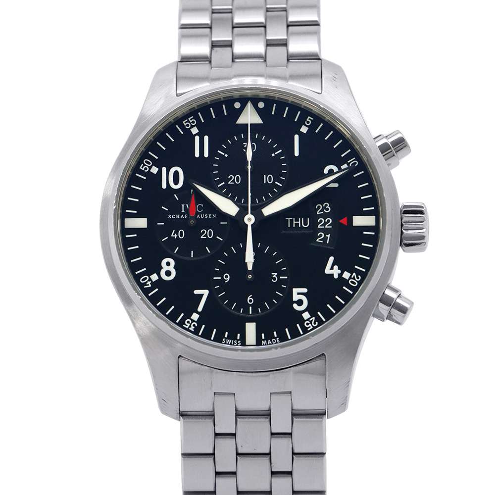 IWC Pilot watch Chronograph W43mm Stainless Steel Black Dial IW377704