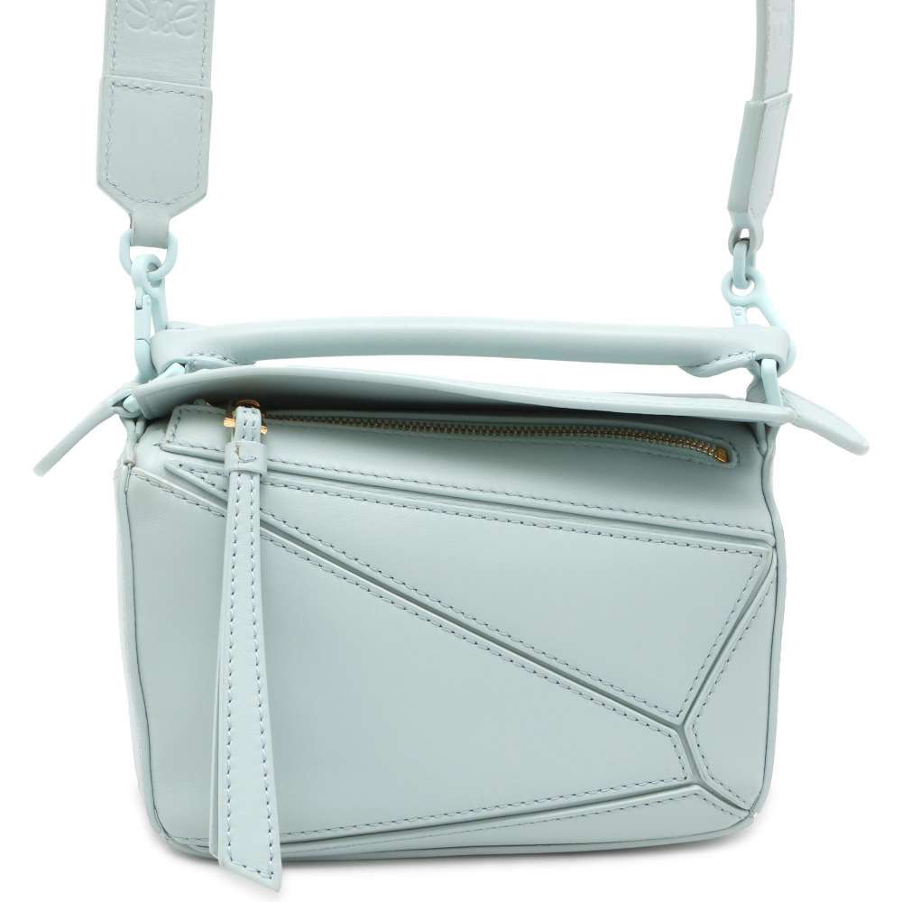 LOEWE Puzzle bag Shoulder Bag Aquamarine A510U95X58 Calf Leather Size Mini