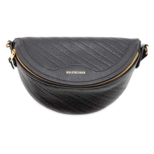 Load image into Gallery viewer, BALENCIAGA Logo Crossbody Bag Black 565510 Leather
