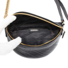 Load image into Gallery viewer, BALENCIAGA Logo Crossbody Bag Black 565510 Leather
