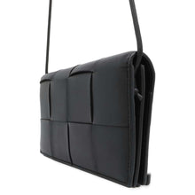 Load image into Gallery viewer, Bottega Veneta Maxi INTRECCIATO Shoulder Wallet Black Leather
