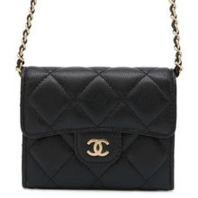 Load image into Gallery viewer, CHANEL Matelasse ChainShoulder Card Case Black AP0238 Caviar Leather
