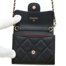 Load image into Gallery viewer, CHANEL Matelasse ChainShoulder Card Case Black AP0238 Caviar Leather
