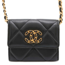 Load image into Gallery viewer, CHANEL CHANEL19 ChainShoulder Card Case Black AP2409 Lambskin
