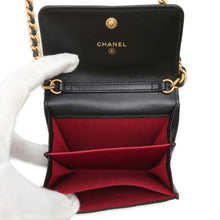 Load image into Gallery viewer, CHANEL CHANEL19 ChainShoulder Card Case Black AP2409 Lambskin
