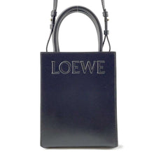 将图像加载到图库查看器中，LOEWE Standard A5 Tote Bag Black A933S30X01 Calf Leather
