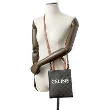 Load image into Gallery viewer, CELINE Triomphe Vertical Hippo Tan 194372 PVC Coated Canvas Leather Size Mini
