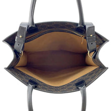 Load image into Gallery viewer, CELINE Triomphe Vertical Cabas Tote Black/Brown PVC Coated Canvas Leather Size Medium
