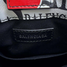 将图像加载到图库查看器中，BALENCIAGA shopping phone holder White/Black/Red 593826 Leather Size Mini
