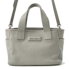 Load image into Gallery viewer, MIUMIU Logo 2WAY Handbag Gray 5BA212 Leather
