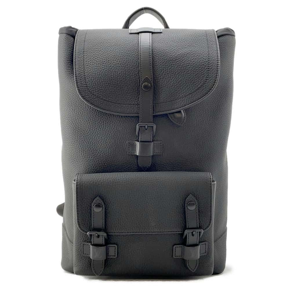 LOUIS VUITTON Christopher Slim Backpack NoirM58644 Taurillon Leather