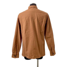 将图像加载到图库查看器中，HERMES Icones AU Carre Embroidery Shirt Size 46 Brown Rayon54% Cotton46%
