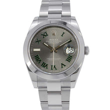 将图像加载到图库查看器中，ROLEX Datejust W41mm Stainless Steel Slate Dial 126300
