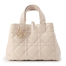 将图像加载到图库查看器中，Dior TuJules Macro Cannage Bag Beige M2821OSHJ Calf Leather Size Medium
